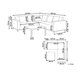 Beliani Loungeset BELIZE - Beige Polyester 6 Beliani Loungeset BELIZE - Beige Polyester -VIDAXL Banken Verkoop 1000079566 0102