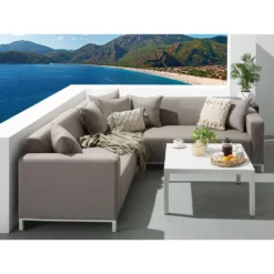 Beliani Loungeset BELIZE - Beige Polyester 7 Beliani Loungeset BELIZE - Beige Polyester -VIDAXL Banken Verkoop 1000079566 0103