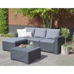 Allibert California ChaiseLongue Loungeset - 3-4 Personen - Grijs -VIDAXL Banken Verkoop 1000087073 0102