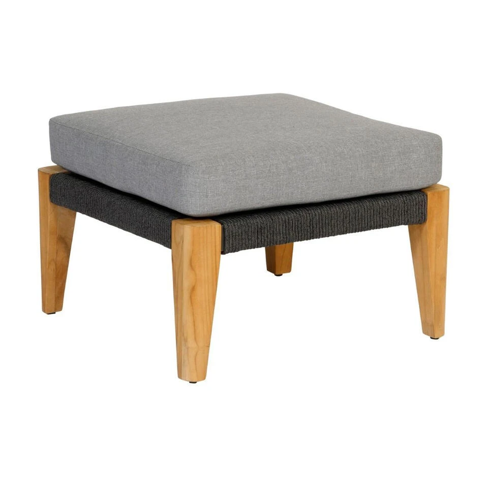 Exotan Hocker Buiten San Remo - Teak - Grijs - 31x63x63 1 Exotan Hocker Buiten San Remo - Teak - Grijs - 31x63x63