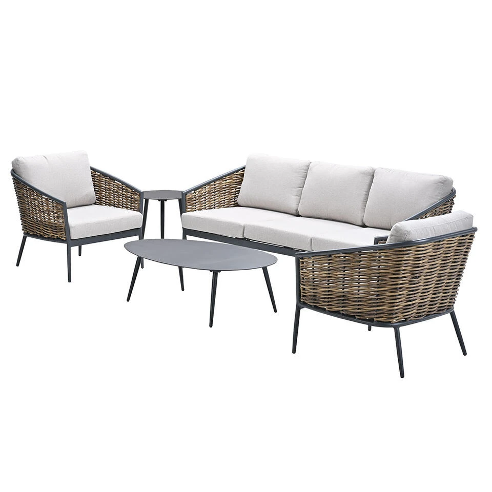 Garden Impressions San Vito Loungeset 5-delig - Zand 2 Garden Impressions San Vito Loungeset 5-delig - Zand - Afbeelding 2