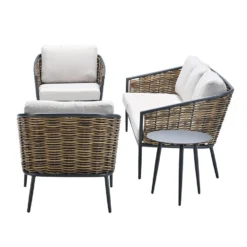 Garden Impressions San Vito Loungeset 5-delig - Zand 6 Garden Impressions San Vito Loungeset 5-delig - Zand -VIDAXL Banken Verkoop 1000090478 0103