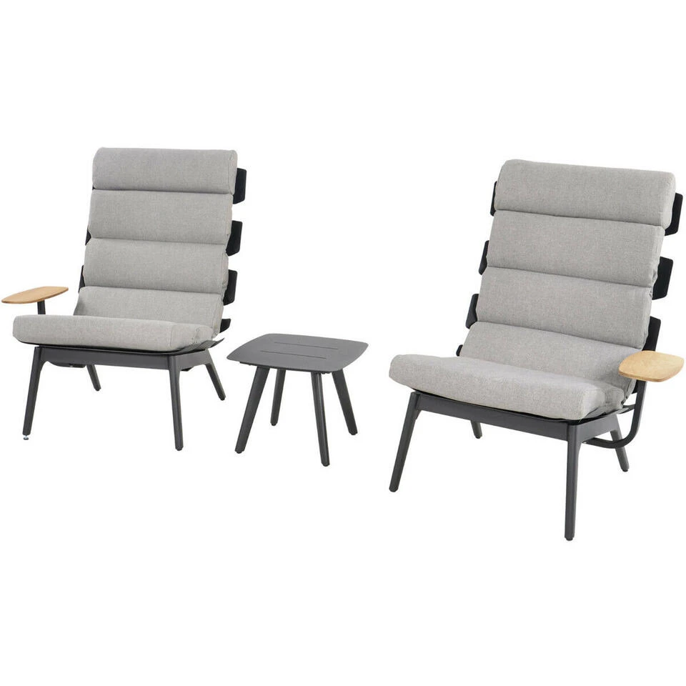 Duoset Ventus Donkergrijs - Stof - Grijs 2 Duoset Ventus Donkergrijs - Stof - Grijs - Afbeelding 2