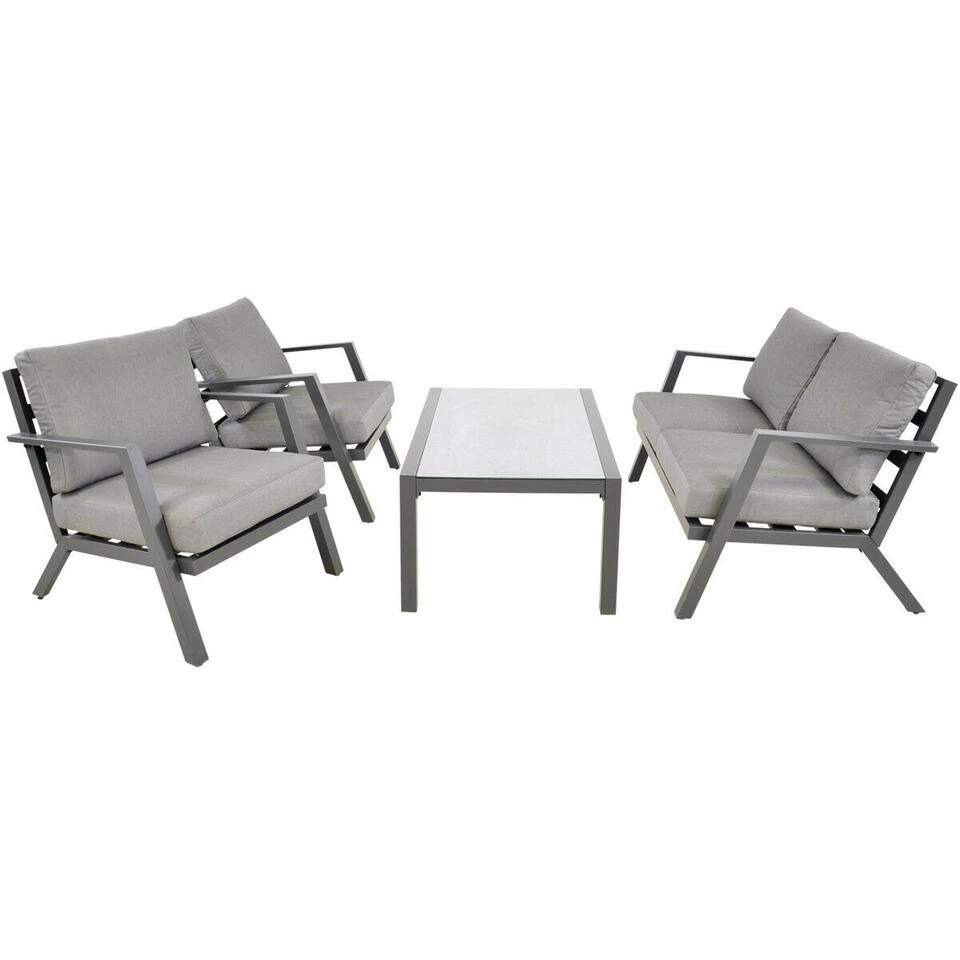 Loungeset Marah - Stof - Grijs 2 Loungeset Marah - Stof - Grijs - Afbeelding 2