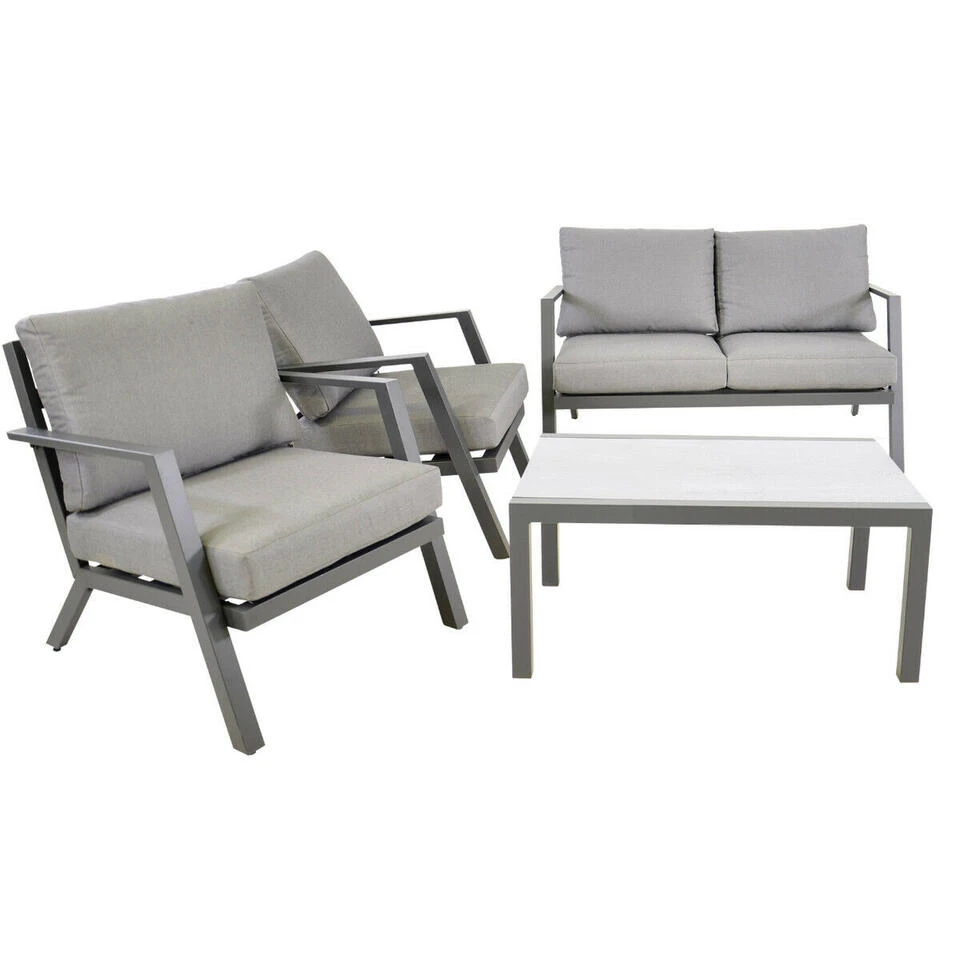 Loungeset Marah - Stof - Grijs 4 Loungeset Marah - Stof - Grijs - Afbeelding 4