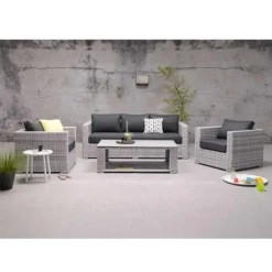 Garden Impressions Tennesee Loungeset 4-delig - Grijs -VIDAXL Banken Verkoop 1000095160 0103