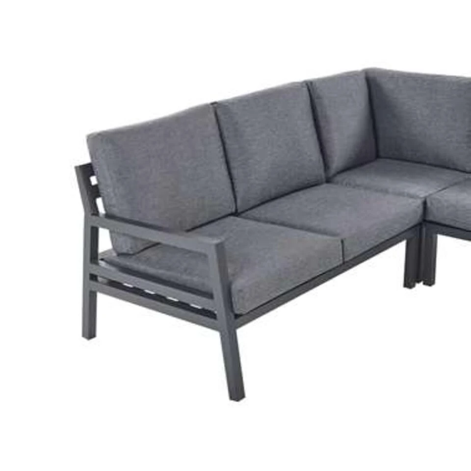 Beliani Loungeset VIZZINI - Zwart Aluminium 4 Beliani Loungeset VIZZINI - Zwart Aluminium - Afbeelding 4