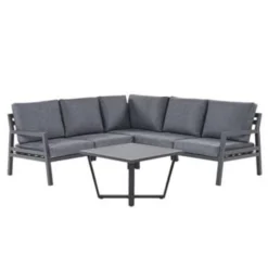 Beliani Loungeset VIZZINI - Zwart Aluminium