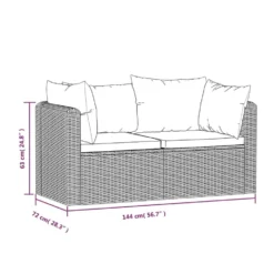 VidaXL 2-delige Loungeset Met Kussens Poly Rattan Zwart -VIDAXL Banken Verkoop 313a116ae5c24ef8ba52832001fa9534