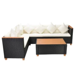 VidaXL 4-delige Loungeset Met Kussens Poly Rattan Zwart -VIDAXL Banken Verkoop 3492995187e34fffa5b4678b784ecc2b