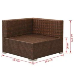 VidaXL 3-delige Overig Loungeset Met Kussens Poly Rattan Bruin -VIDAXL Banken Verkoop 379e60062b654bdd8bd64a4cd3710b2b