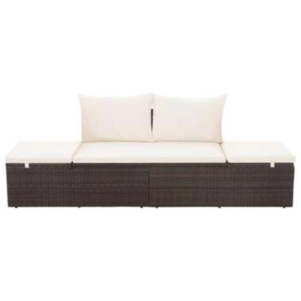 VidaXL Tuinbed 195x60 Cm Poly Rattan Bruin 3 VidaXL Tuinbed 195x60 Cm Poly Rattan Bruin - Afbeelding 3