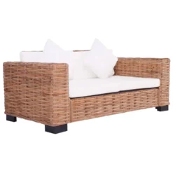 VidaXL 2-delig Tuinbankstel Met Kussens Natuurlijk Rattan 7 VidaXL 2-delig Tuinbankstel Met Kussens Natuurlijk Rattan -VIDAXL Banken Verkoop 3f7234afc3aa461b90ffacd3f650e49e