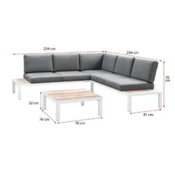 Hoekset Isere - 3-delig - Wit - Incl. Kussens -VIDAXL Banken Verkoop 50405027 9600