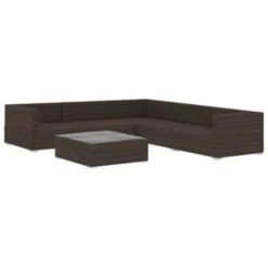 VidaXL 6-delige Loungeset Met Kussens Poly Rattan Bruin 7 VidaXL 6-delige Loungeset Met Kussens Poly Rattan Bruin -VIDAXL Banken Verkoop 54c6e7a4bc8a42f7982bca5d591e54d8
