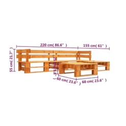 VidaXL 4-delige Loungeset Pallet Hout Honingbruin -VIDAXL Banken Verkoop 6d8e02f79ace4c3aadc5b632ece1a844