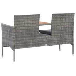 VidaXL Tuinbank 2-zits Met Tafeltje 143 Cm Poly Rattan Grijs 6 VidaXL Tuinbank 2-zits Met Tafeltje 143 Cm Poly Rattan Grijs -VIDAXL Banken Verkoop 7799818a98ab4446a7d20935e3997dc7