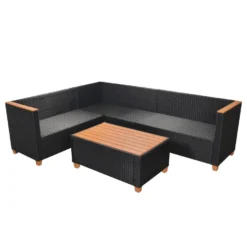 VidaXL 4-delige Loungeset Met Kussens Poly Rattan Zwart -VIDAXL Banken Verkoop 7e048ba4c82846778562c9703c4a62df