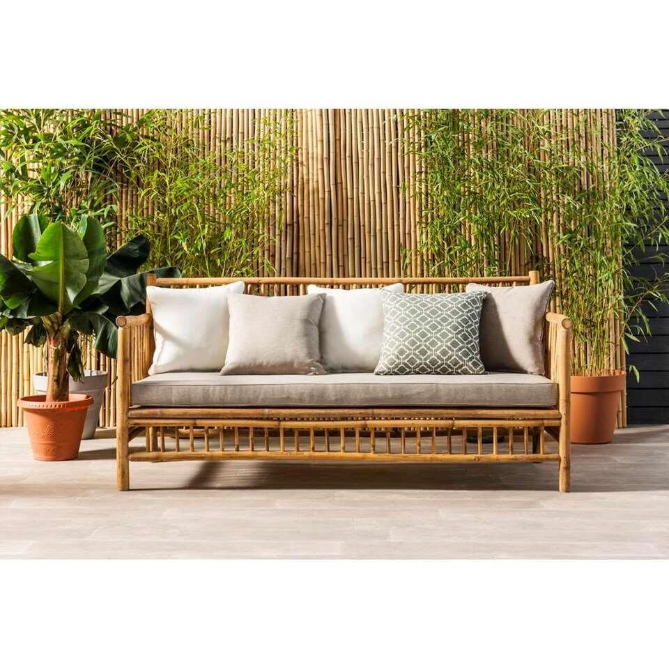 Exotan Bank Bamboo - Bruin (incl. Kussens) 1 Exotan Bank Bamboo - Bruin (incl. Kussens)