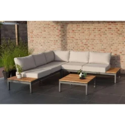 Exotan Hoek Loungeset Villa - Antraciet/bruin 6 Exotan Hoek Loungeset Villa - Antraciet/bruin -VIDAXL Banken Verkoop 81019520 0200