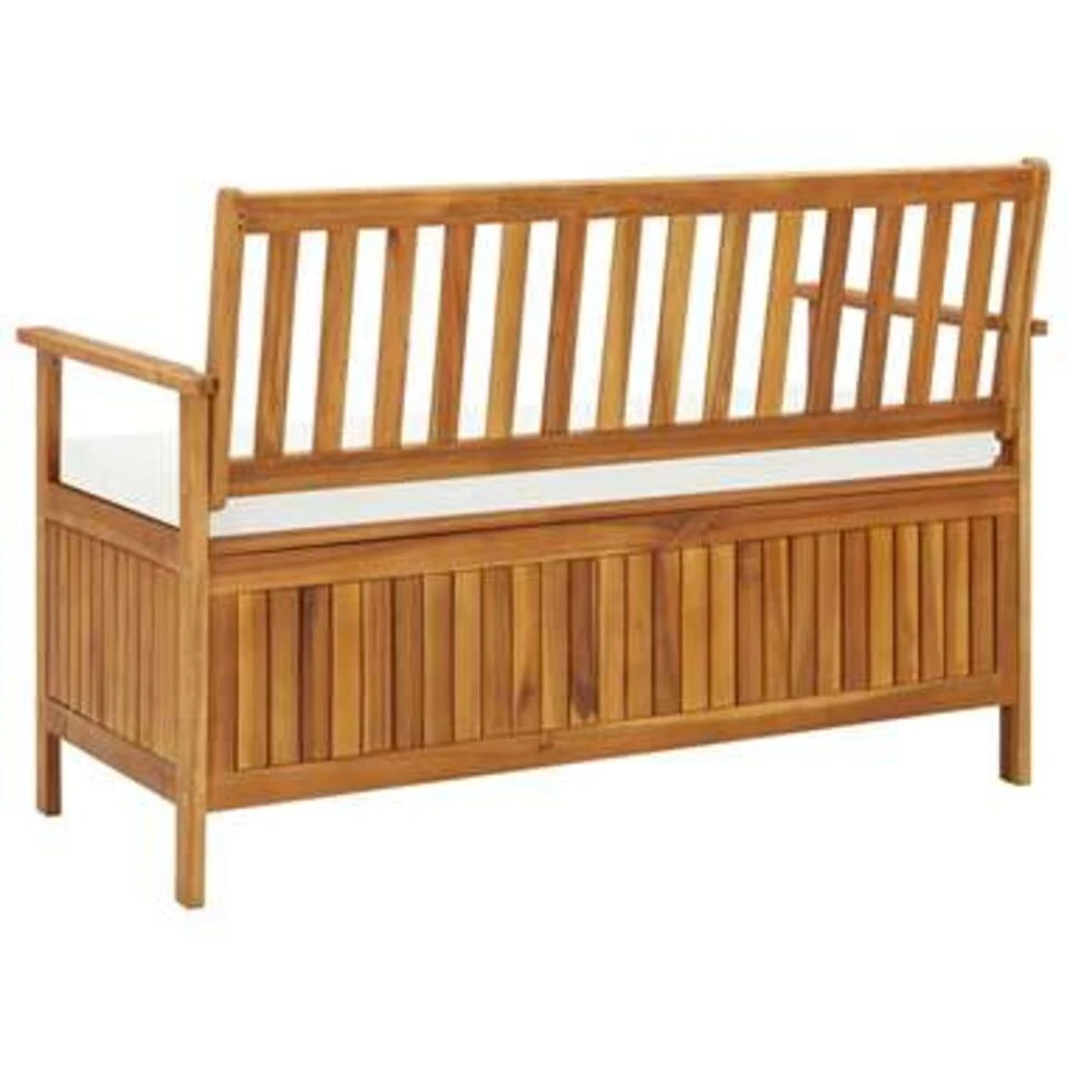 VidaXL Tuinopslagbank 120x63x84 Cm Massief Acaciahout 4 VidaXL Tuinopslagbank 120x63x84 Cm Massief Acaciahout - Afbeelding 4