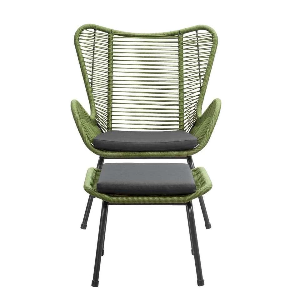 Loungeset Monaco 2-delig - Groen - Incl. Kussens 2 Loungeset Monaco 2-delig - Groen - Incl. Kussens - Afbeelding 2