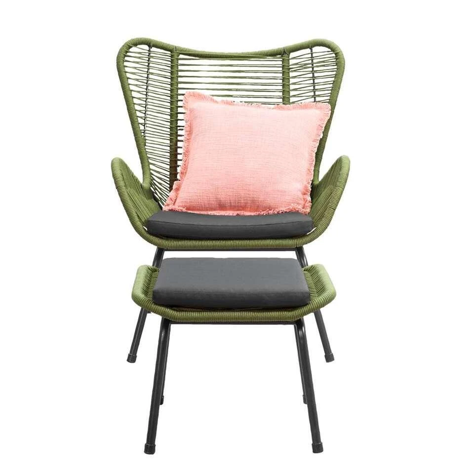 Loungeset Monaco 2-delig - Groen - Incl. Kussens 3 Loungeset Monaco 2-delig - Groen - Incl. Kussens - Afbeelding 3