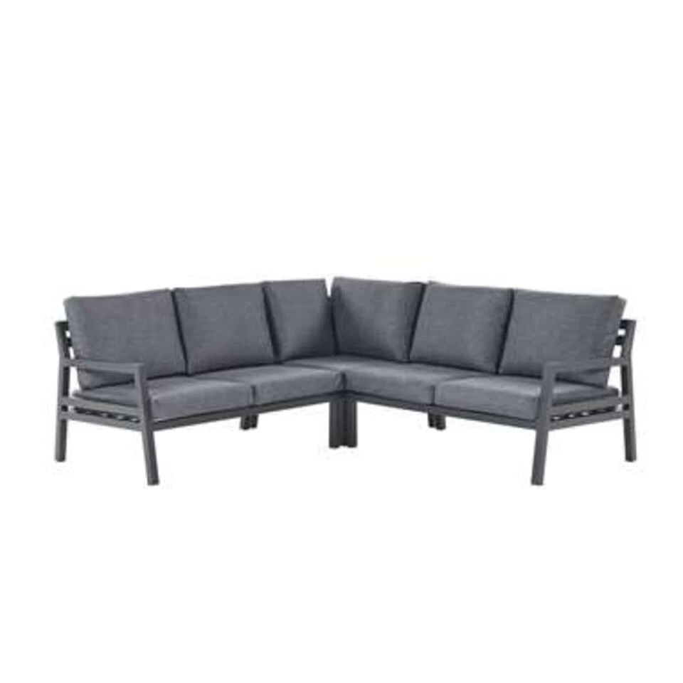 Beliani Loungeset VIZZINI - Zwart Aluminium 2 Beliani Loungeset VIZZINI - Zwart Aluminium - Afbeelding 2