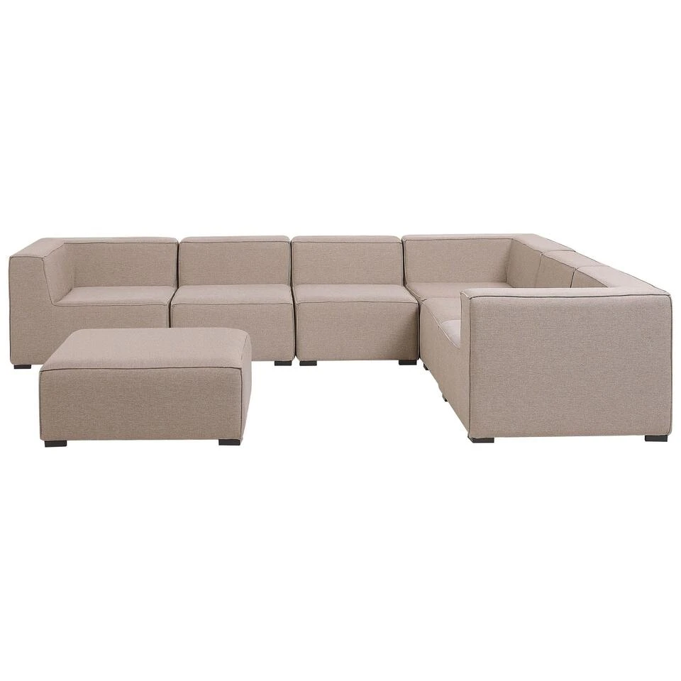 Beliani Loungeset AREZZO - Beige Polyester 4 Beliani Loungeset AREZZO - Beige Polyester - Afbeelding 4