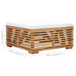 VidaXL Voetensteun Met Crèmekleurig Kussen Massief Teakhout -VIDAXL Banken Verkoop ade24af2d42e4acea4b1d627d81b71dd