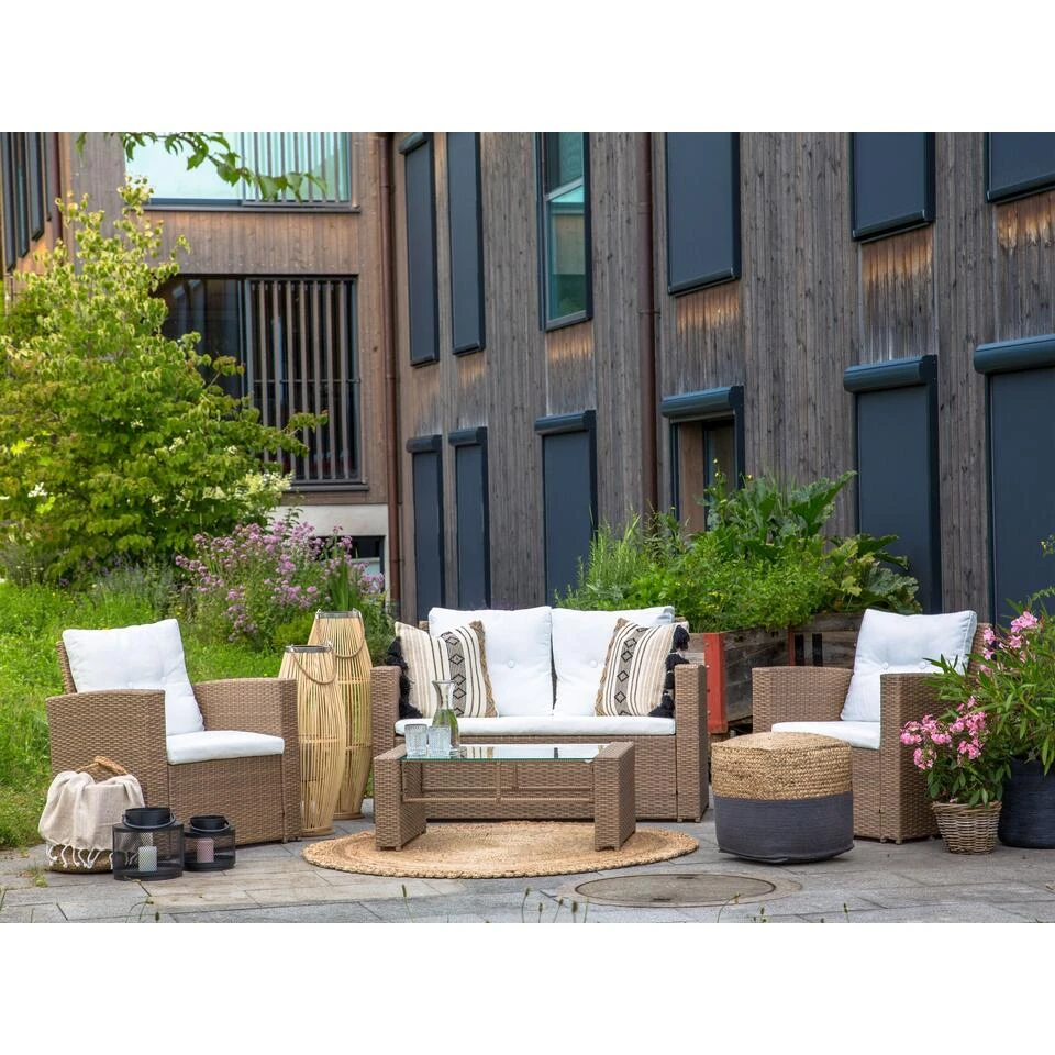 Beliani LUCA Loungeset - Beige - 4-delig 3 Beliani LUCA Loungeset - Beige - 4-delig - Afbeelding 3