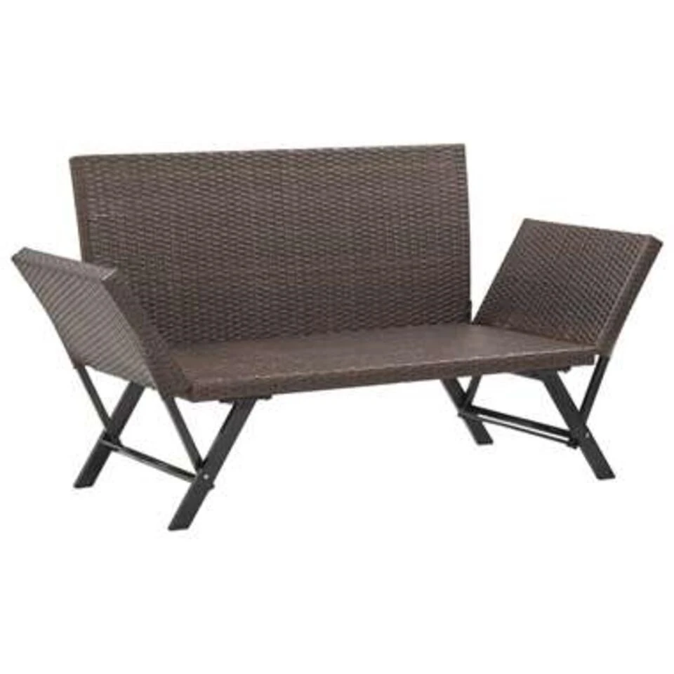 VidaXL Tuinbank Met Kussens 176 Cm Poly Rattan Bruin 3 VidaXL Tuinbank Met Kussens 176 Cm Poly Rattan Bruin - Afbeelding 3