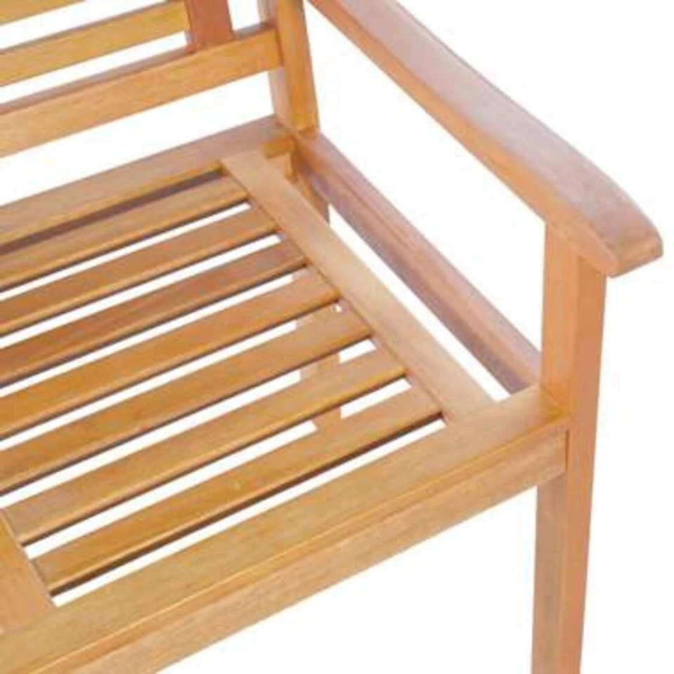 VidaXL Driezits Tuinbank 150 Cm Massief Eucalyptushout 4 VidaXL Driezits Tuinbank 150 Cm Massief Eucalyptushout - Afbeelding 4