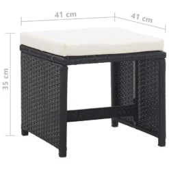 VidaXL Tuinkrukken 2 St Met Kussens Poly Rattan Zwart -VIDAXL Banken Verkoop d3590c4a122a439e89829392a7746408