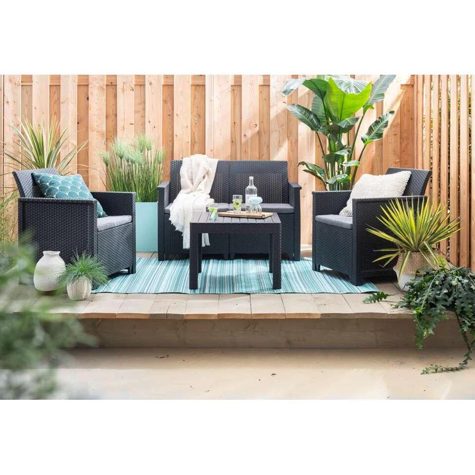 Keter Loungeset Emma 4-delig - Antraciet 4 Keter Loungeset Emma 4-delig - Antraciet - Afbeelding 4